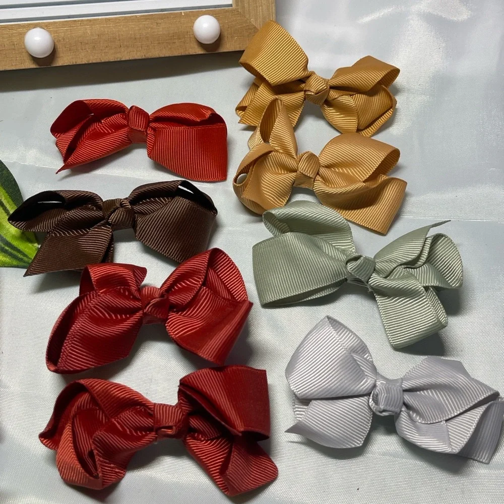 Colorful Bow Hair Clips Set for Kids